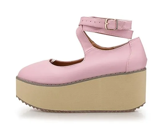 Lolita Pink Wedge Platform Creepers