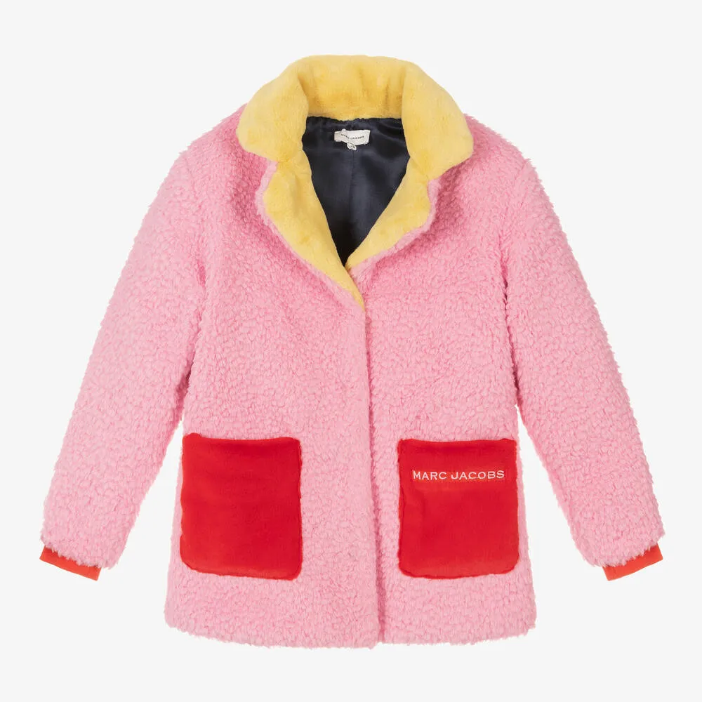 Pink Faux Fur Coat for Teen Girls