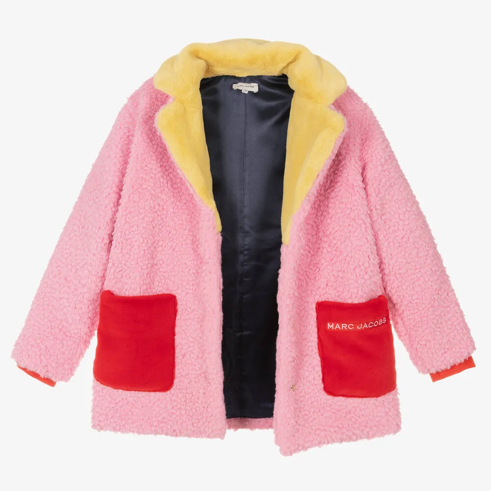 Pink Faux Fur Coat for Teen Girls