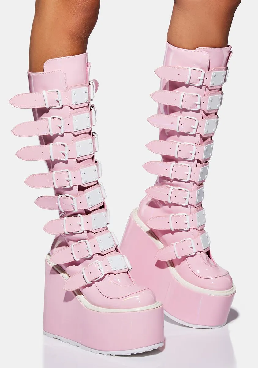 Pink Holographic Trinity Boots