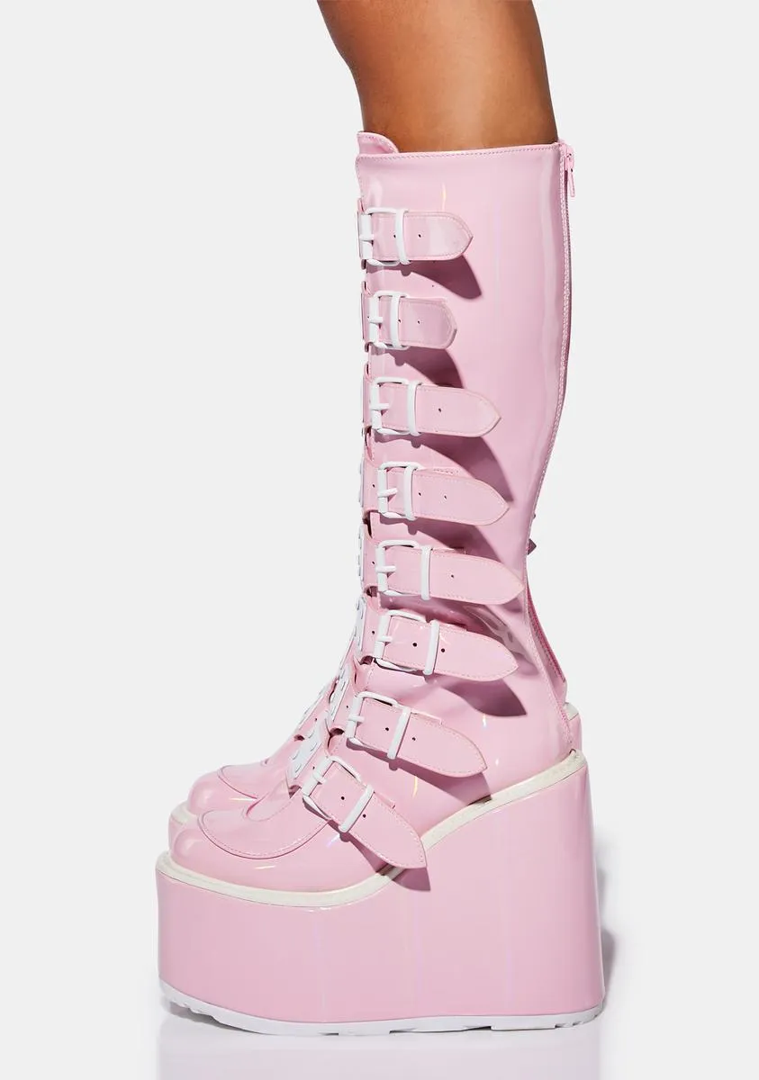 Pink Holographic Trinity Boots