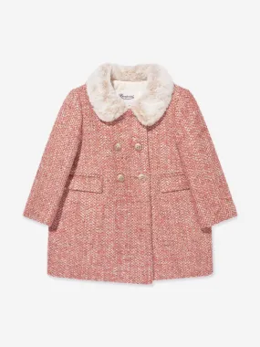 Pink Moka Coat for Baby Girls by Bonpoint