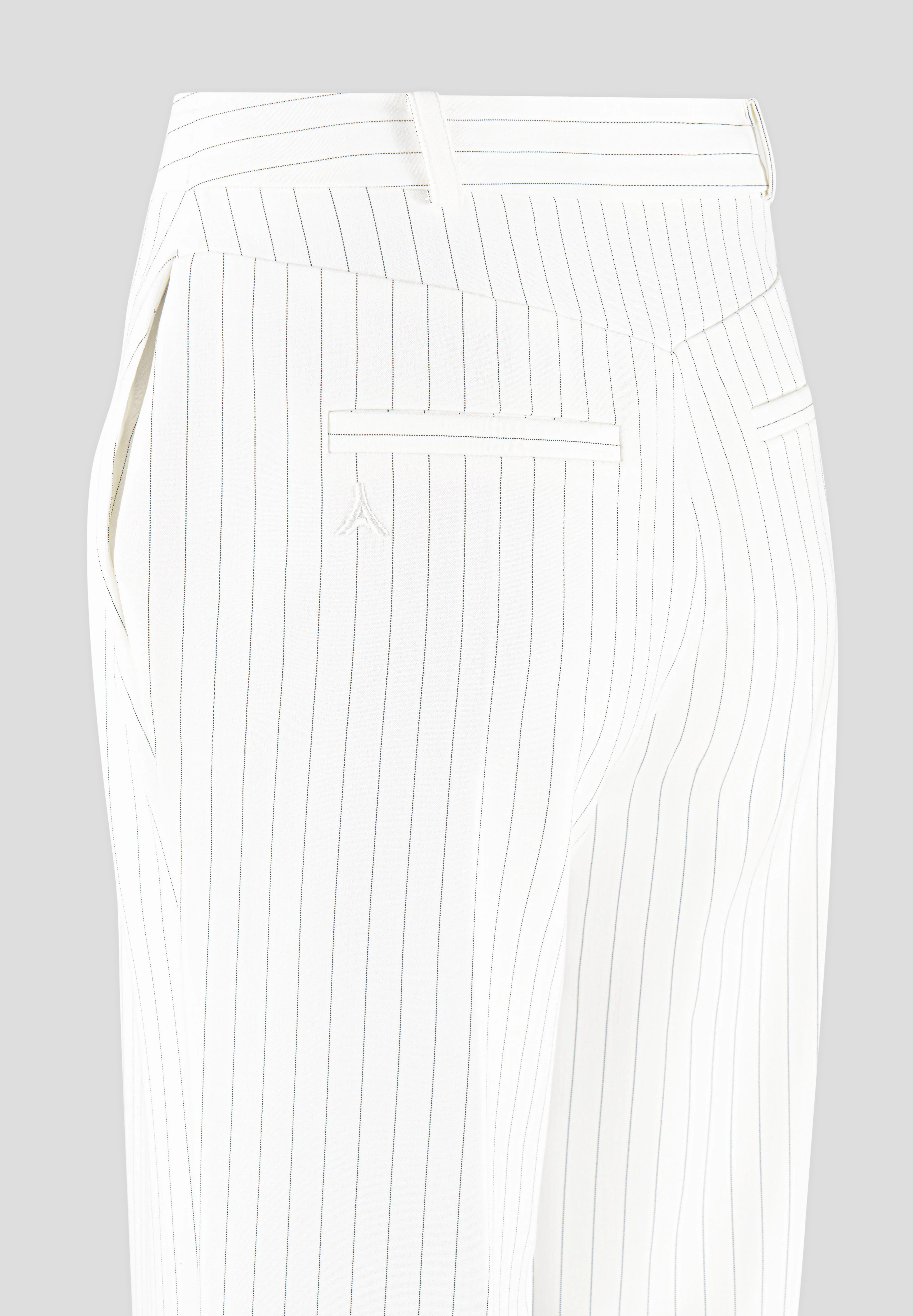 Pinstripe Twin Pleat Tailored Trousers - White