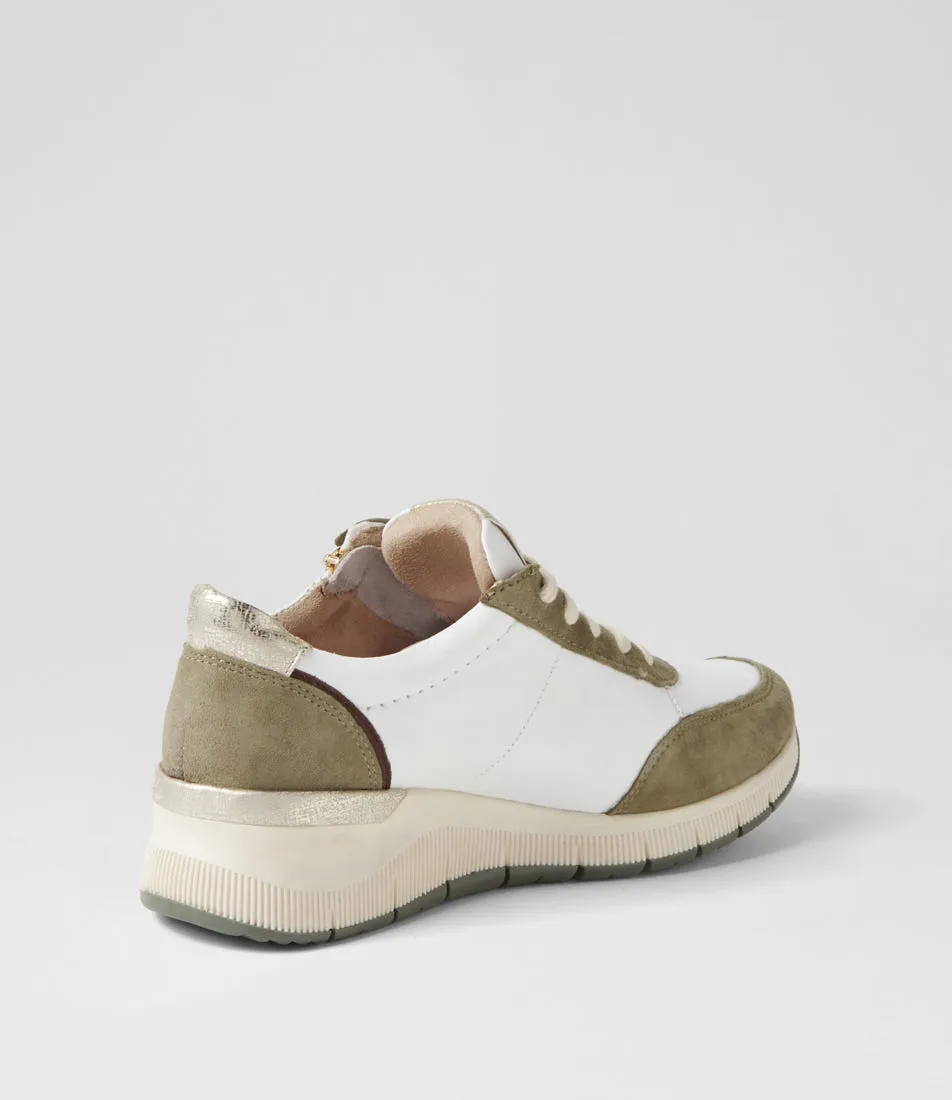 PLANET Bex Pistachio Combo Leather Sneakers