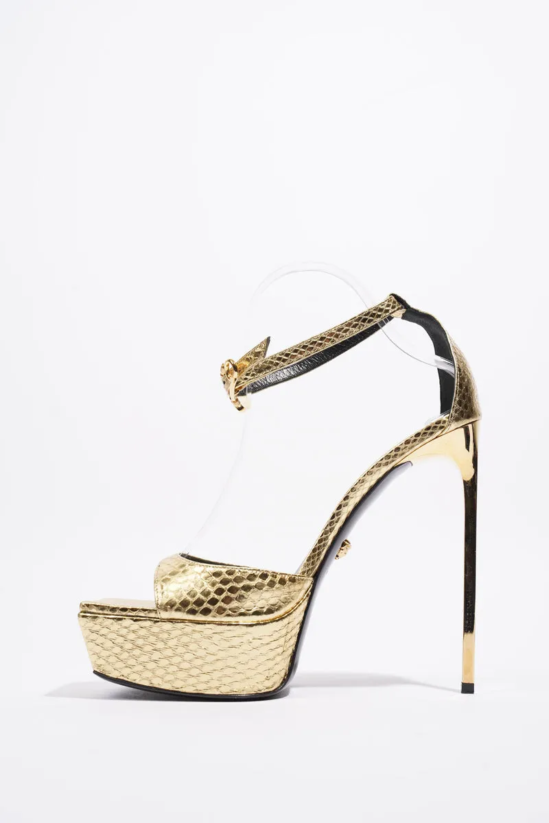 Platform Heels 140 Gold Leather EU 39 UK 6