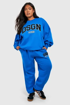 Plus Dsgn Studio Toweling Applique Sweatshirt Tracksuit