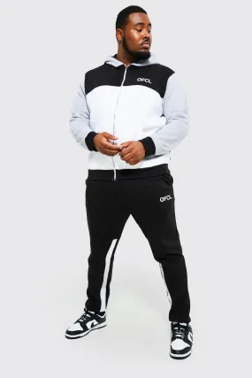 Plus Ofcl Colour Block Zip Hooded Tracksuit