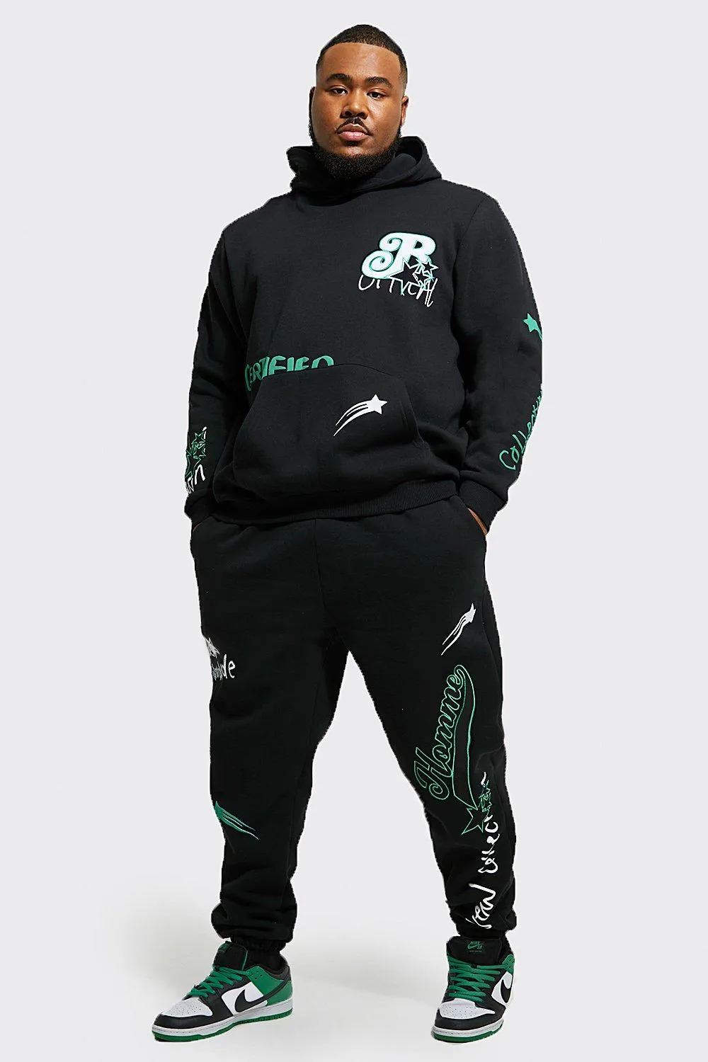 Plus Varsity Graffiti Puff Hooded Tracksuit