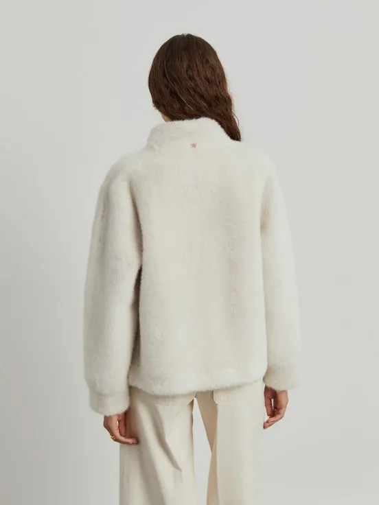 Pocketed fur coat