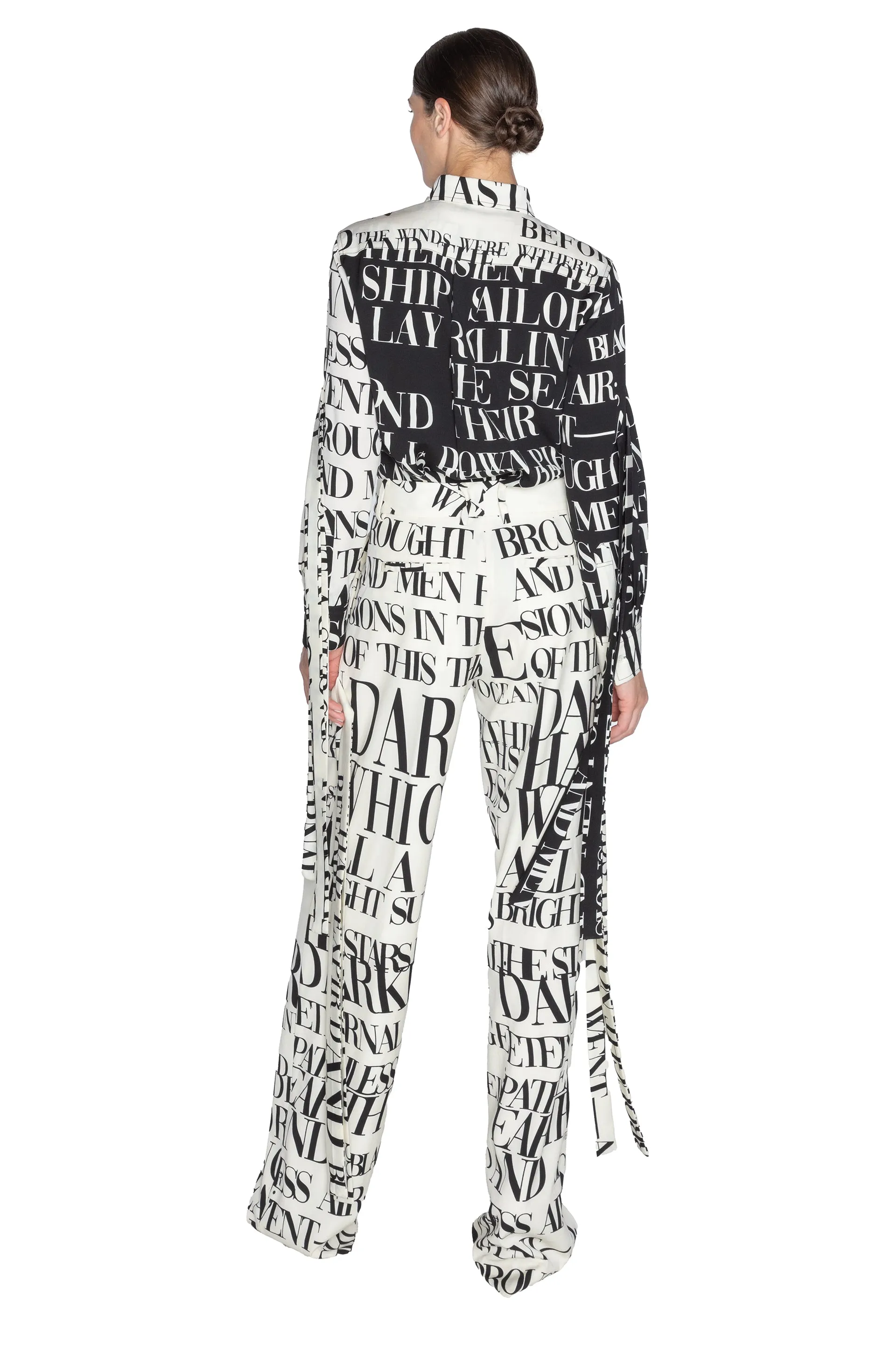 'POEME BLANC' BAGGY TROUSERS WITH STRAPS