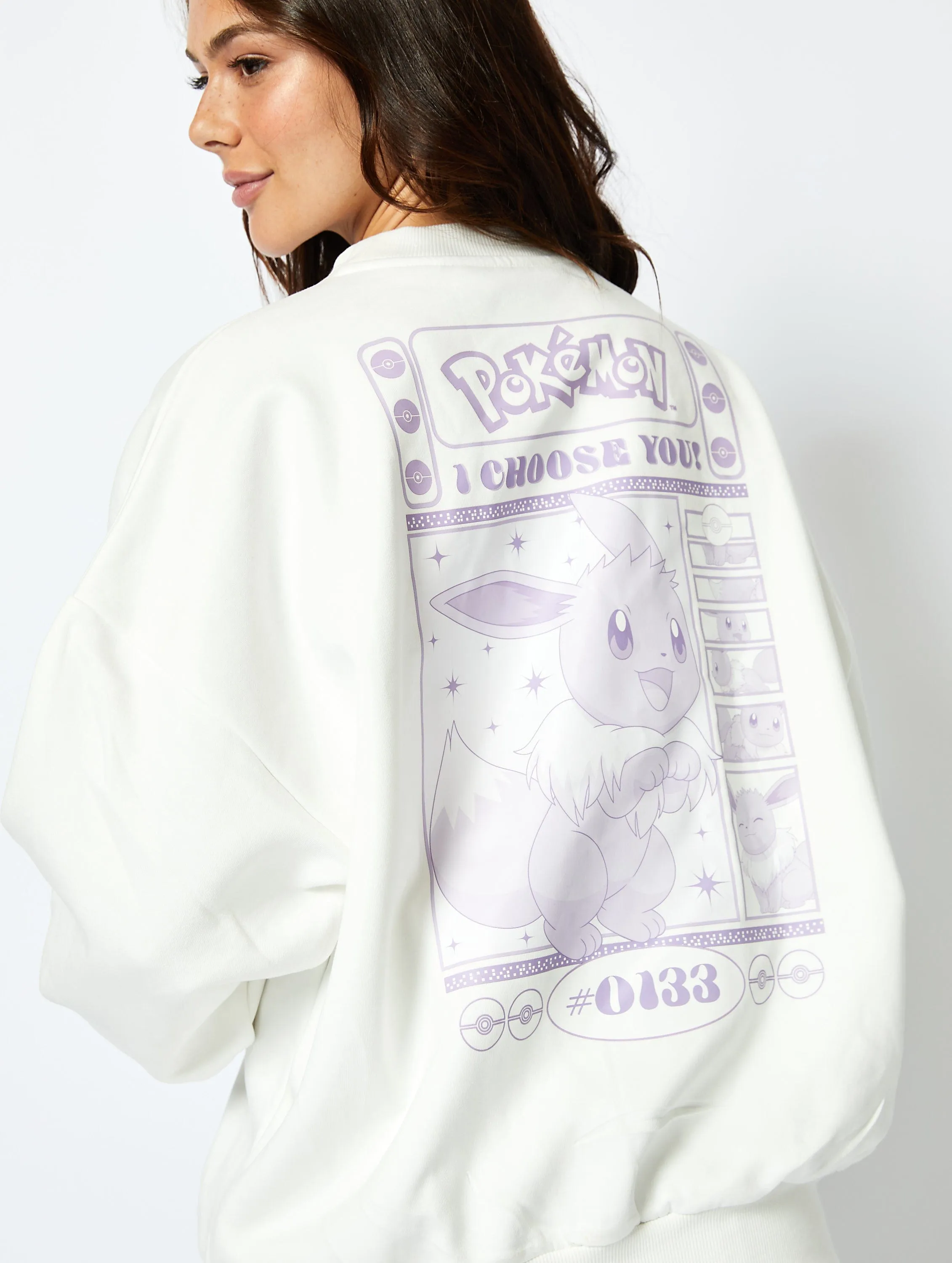 Pokemon #133 Eevee Sweatshirt in Ecru