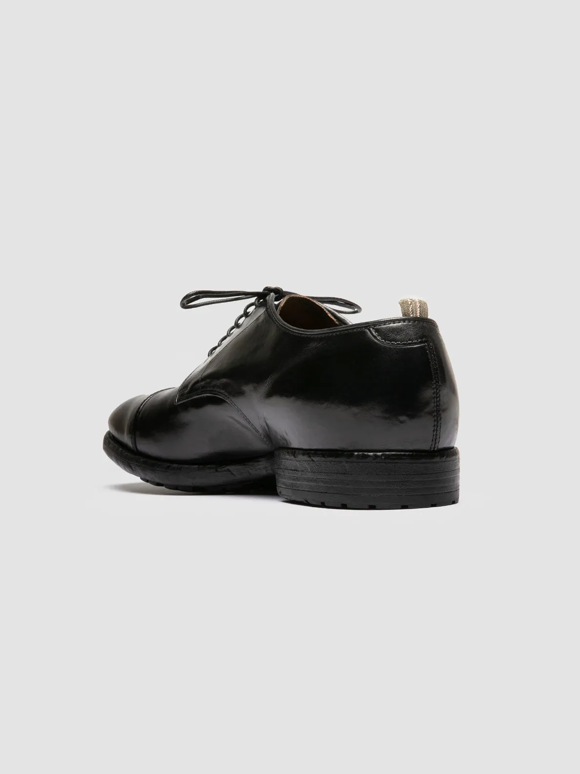 PRINCE 608 - Black Leather Derby Shoes