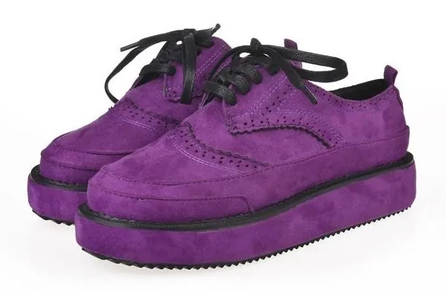 Retro Suede Platform Shoes