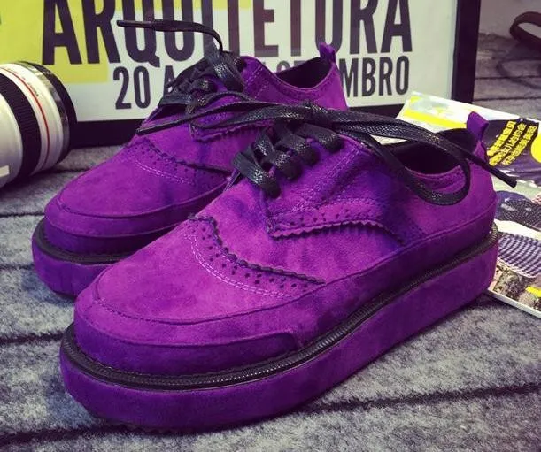 Retro Suede Platform Shoes