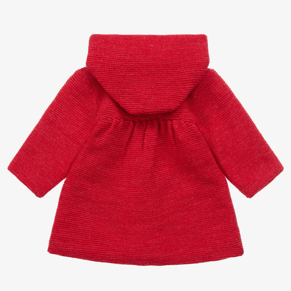 Red Cashmere Pram Coat for Girls