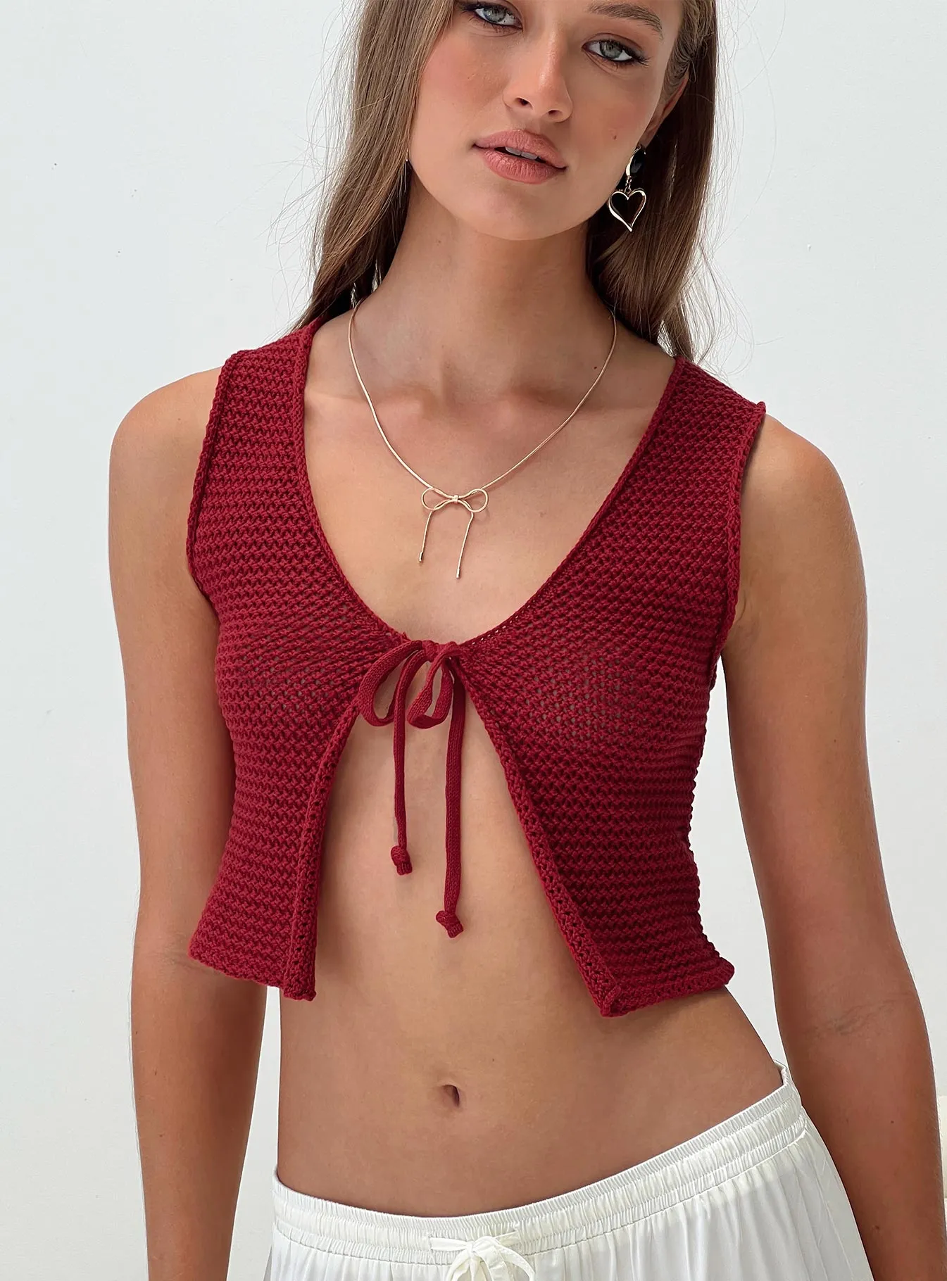 Red Knit Top - Lynette