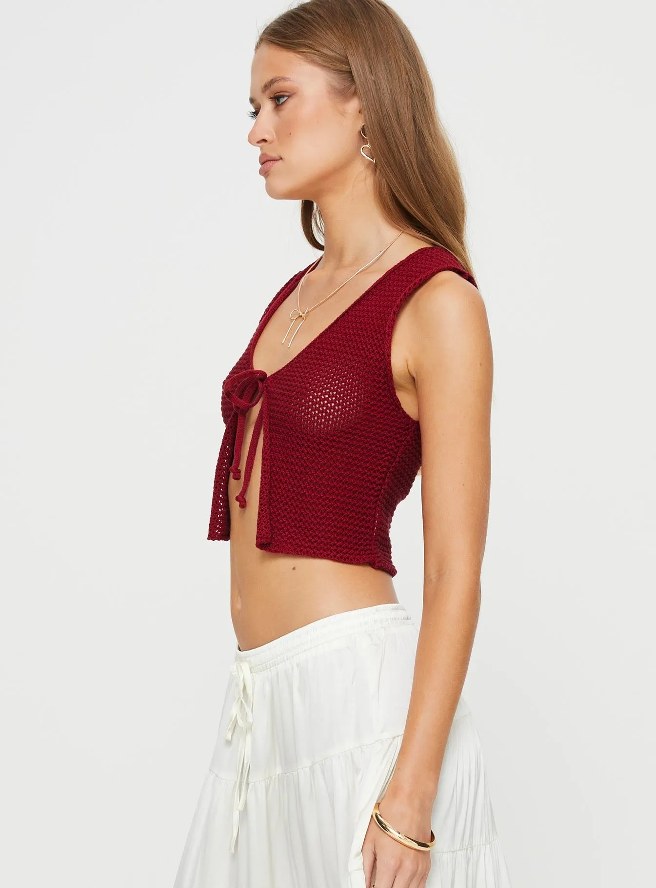 Red Knit Top - Lynette