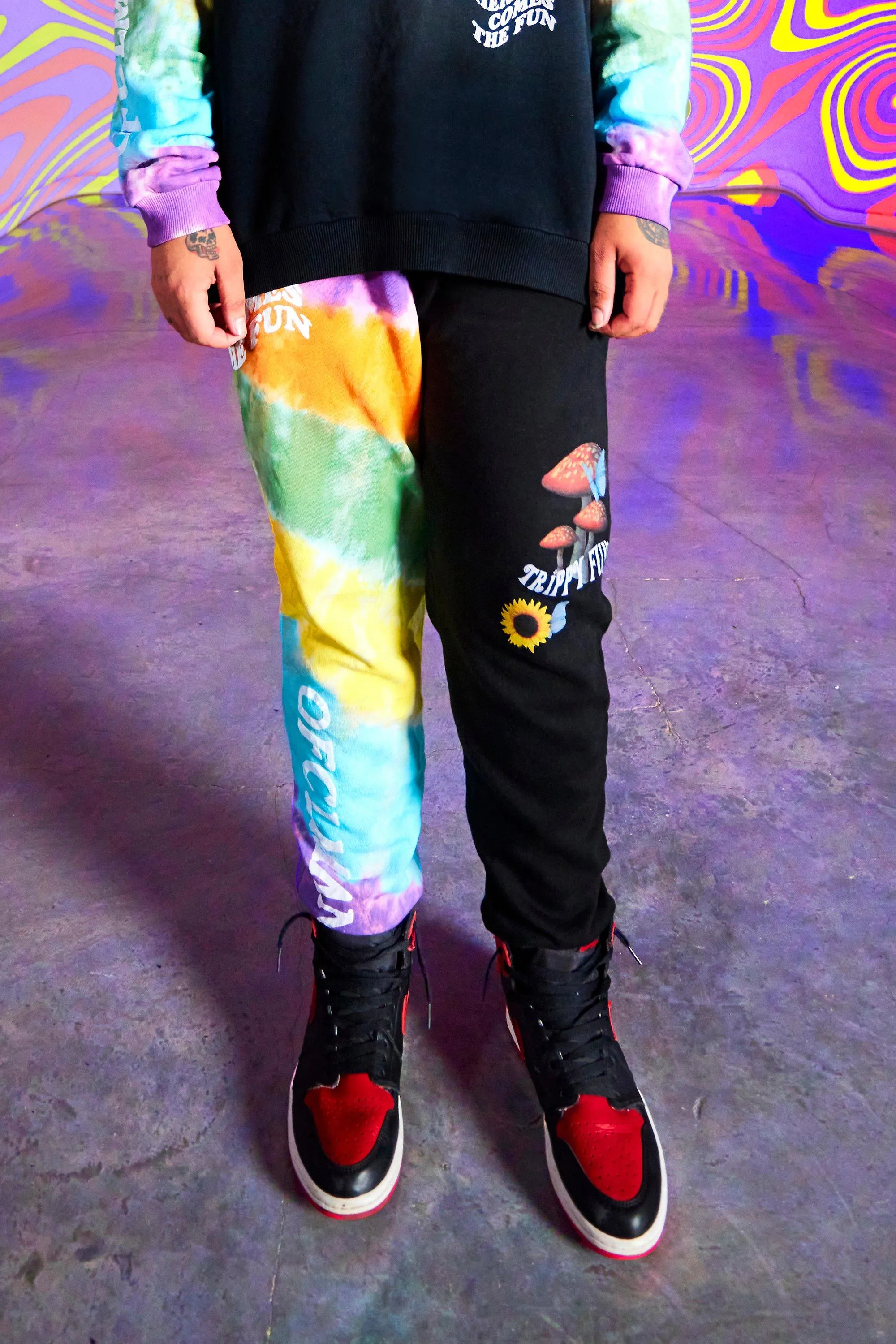 Regular Ofcl Man Tie Dye Joggers | boohooMAN UK