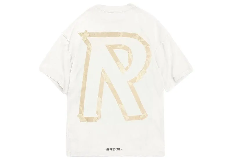 Represent Masking Tape Initial T-Shirt Flat White