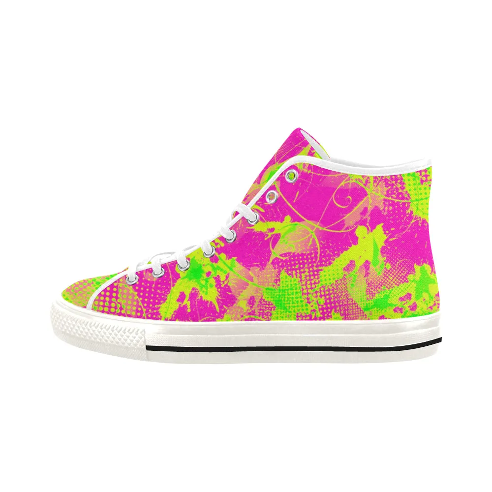 Retro Men's High-Top Sneakers for Summer with 80s Pop Style