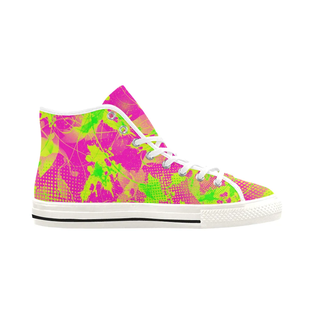 Retro Men's High-Top Sneakers for Summer with 80s Pop Style