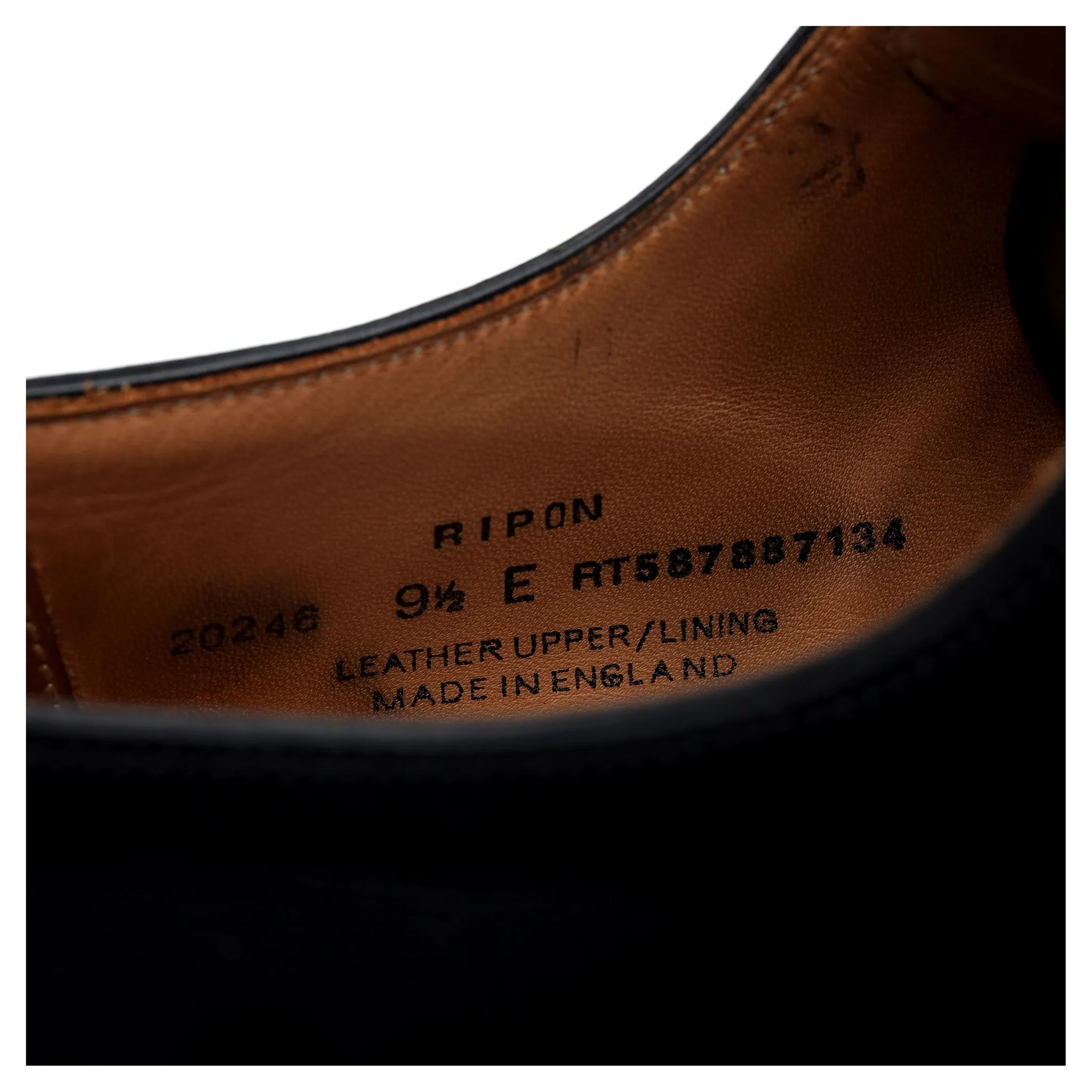 'Ripon' Black Leather Derby UK 9.5 E