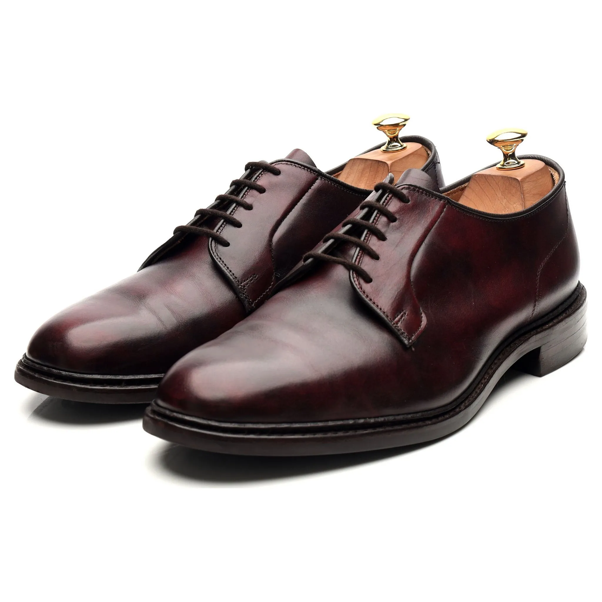 'Robert' Burgundy Museum Leather Derby UK 10