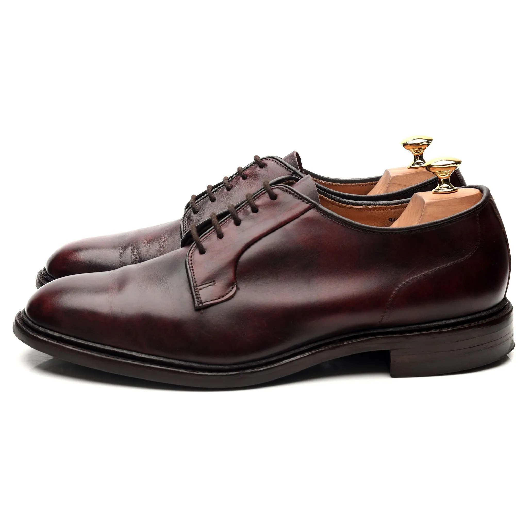 'Robert' Burgundy Museum Leather Derby UK 10