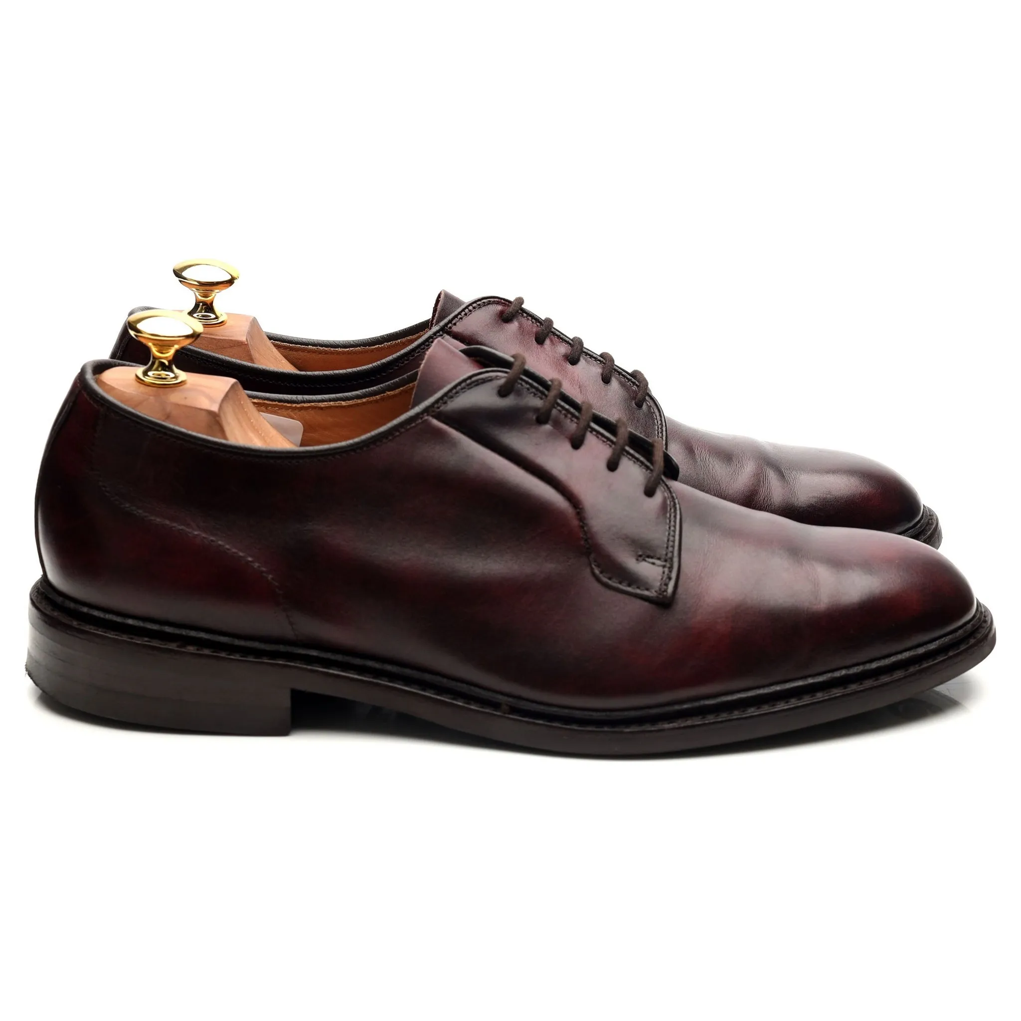 'Robert' Burgundy Museum Leather Derby UK 10