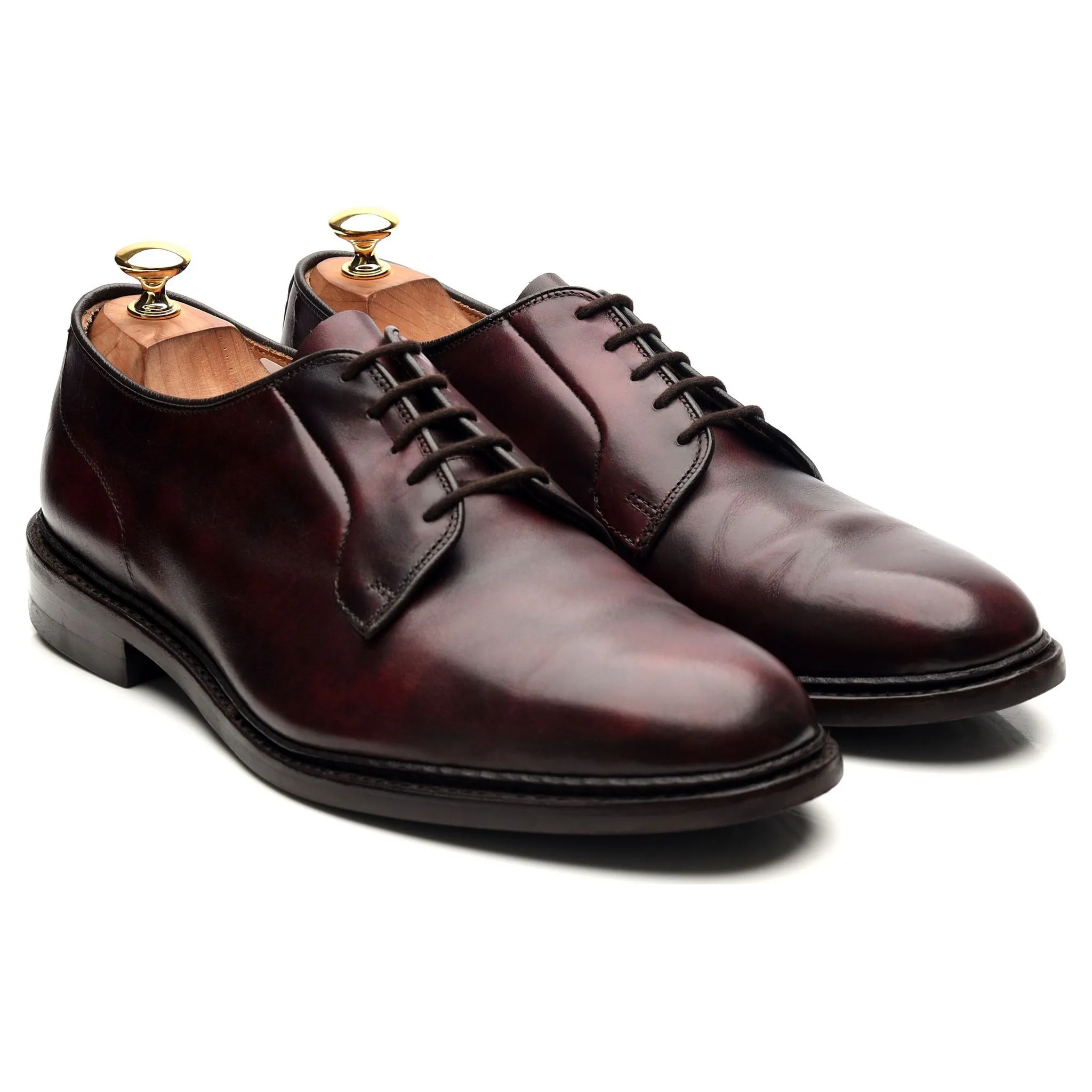 'Robert' Burgundy Museum Leather Derby UK 10