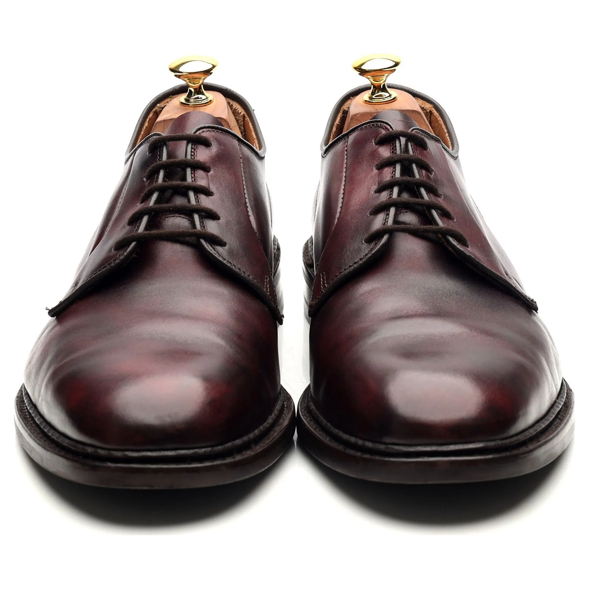 'Robert' Burgundy Museum Leather Derby UK 10