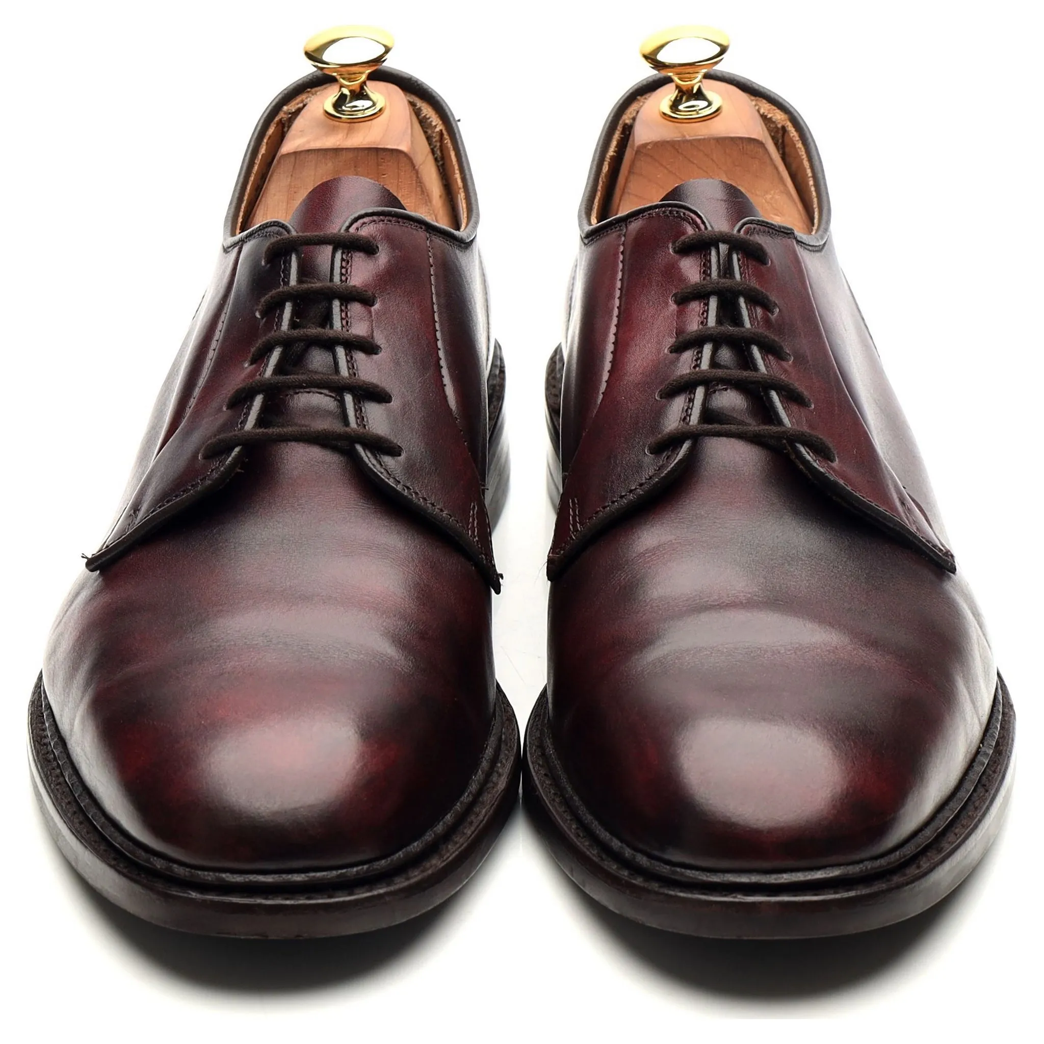 'Robert' Burgundy Museum Leather Derby UK 10