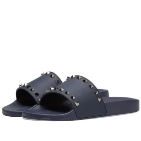 Rockstud Slide Sandal in Marine