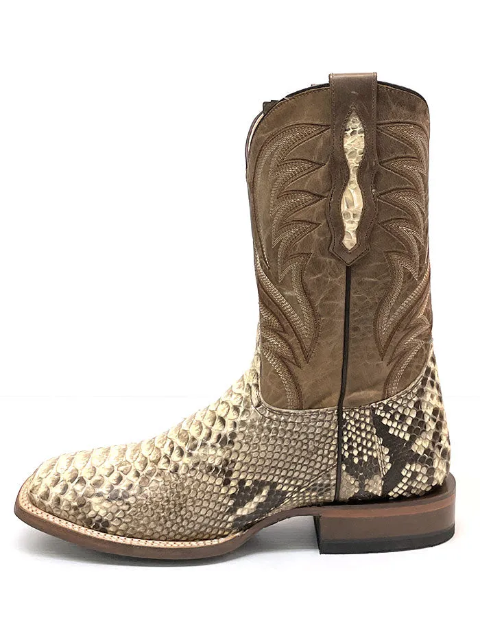 Roper 09-020-6510-8211 Mens Exotic Square Toe Performance Python Boots Tan