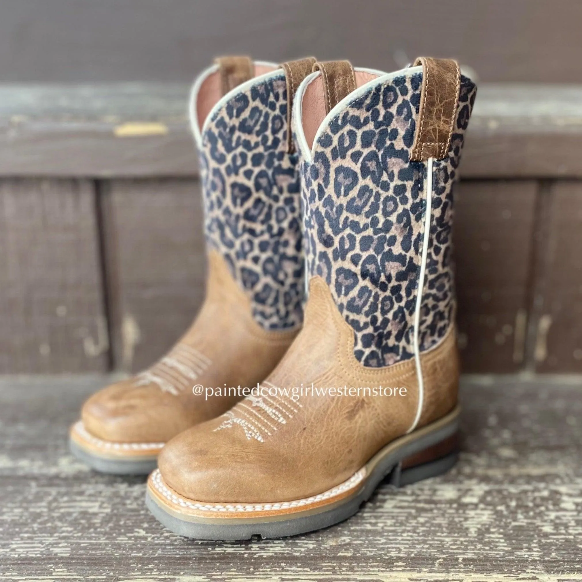 Roper Women's Leopard Print Square Toe Cowgirl Boots 7022-8260