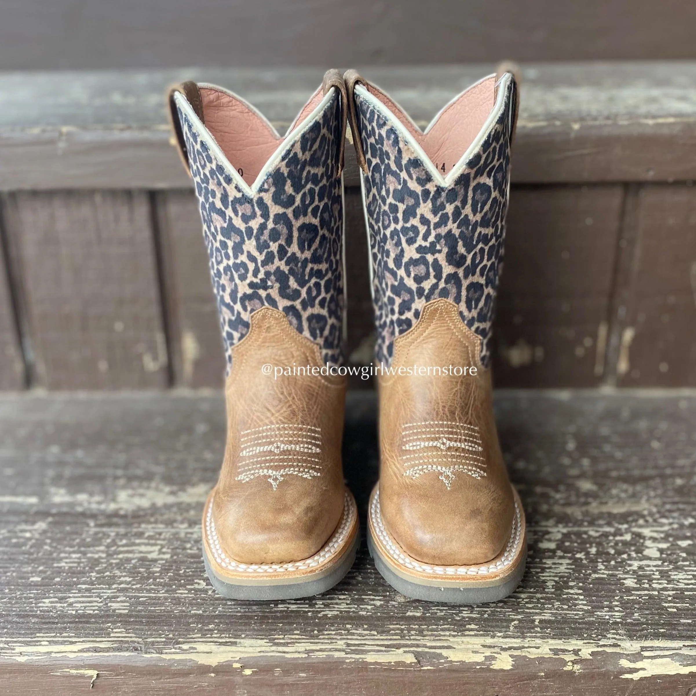 Roper Women's Leopard Print Square Toe Cowgirl Boots 7022-8260