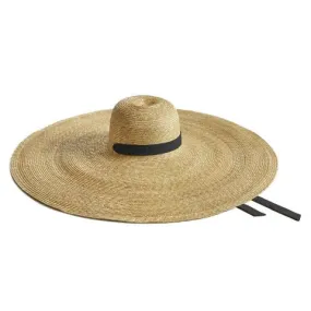 --Rossella Black Ribbon Straw Hat-