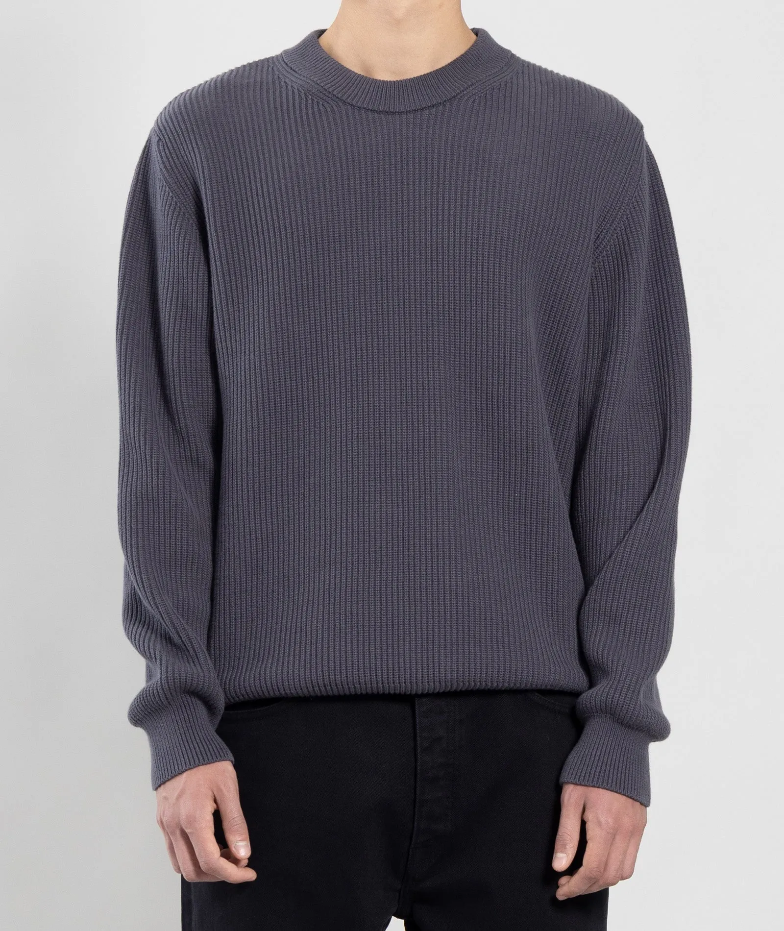 Round Neck Knit - Charcoal