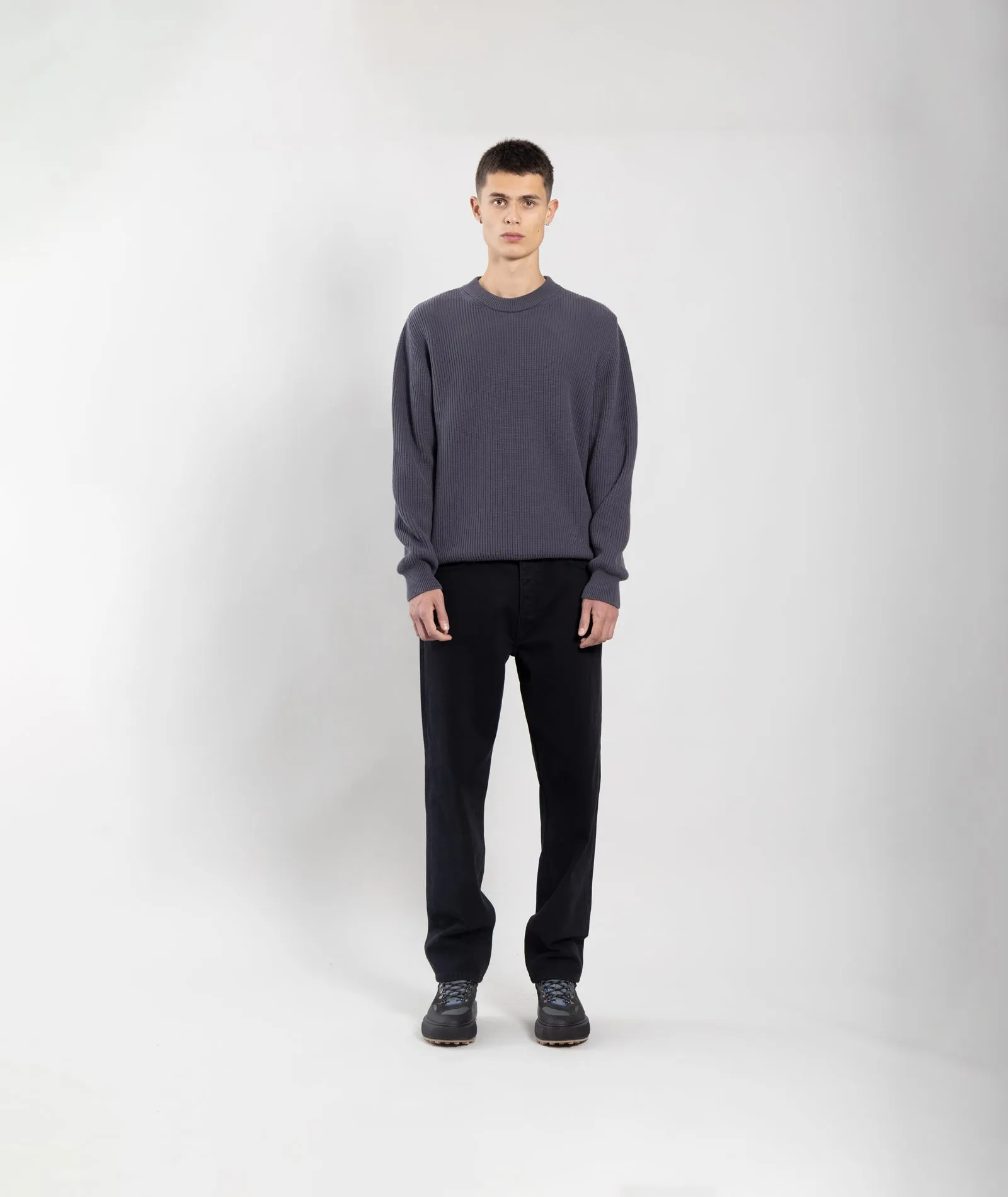 Round Neck Knit - Charcoal