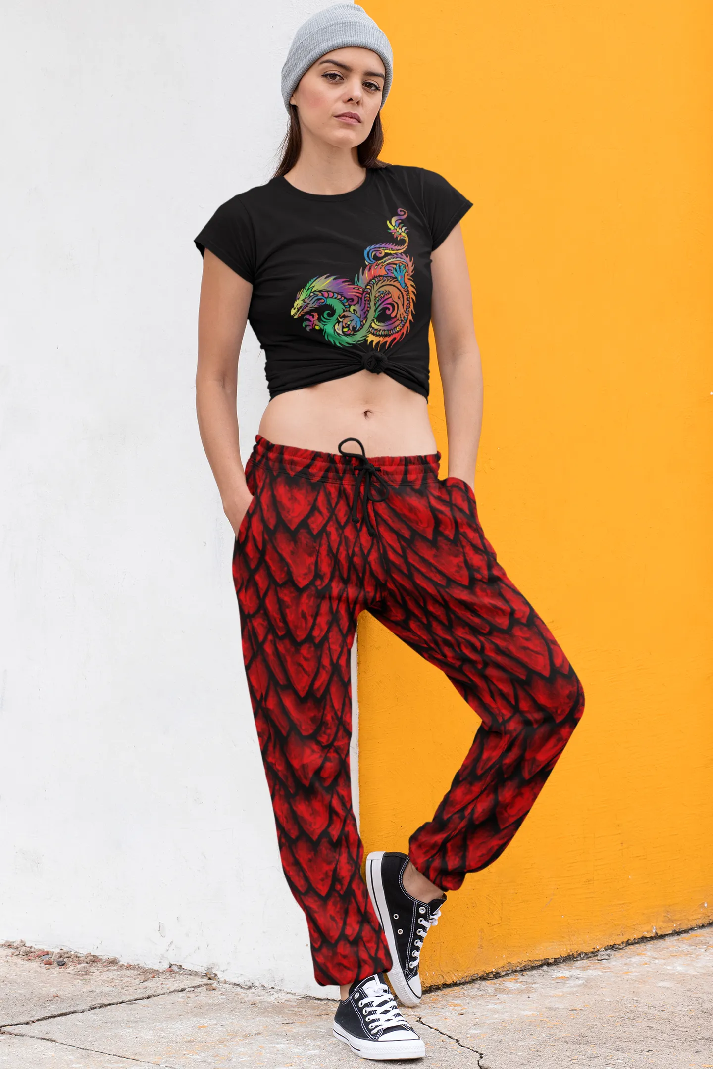 Ruby Dragon Scale Women's Slim Fit Joggers