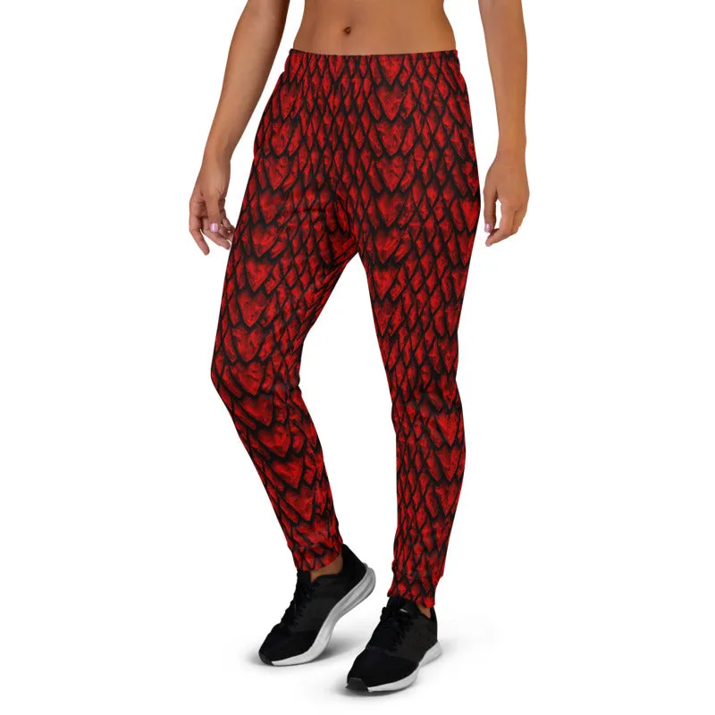 Ruby Dragon Scale Women's Slim Fit Joggers