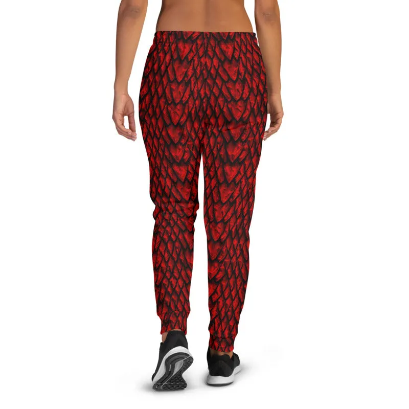 Ruby Dragon Scale Women's Slim Fit Joggers