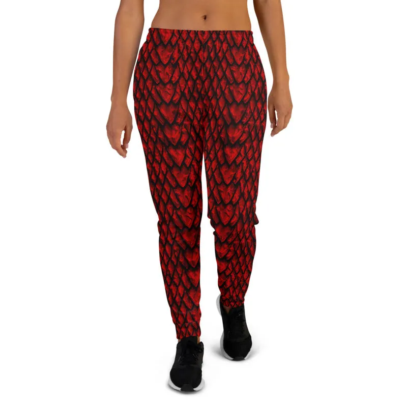 Ruby Dragon Scale Women's Slim Fit Joggers