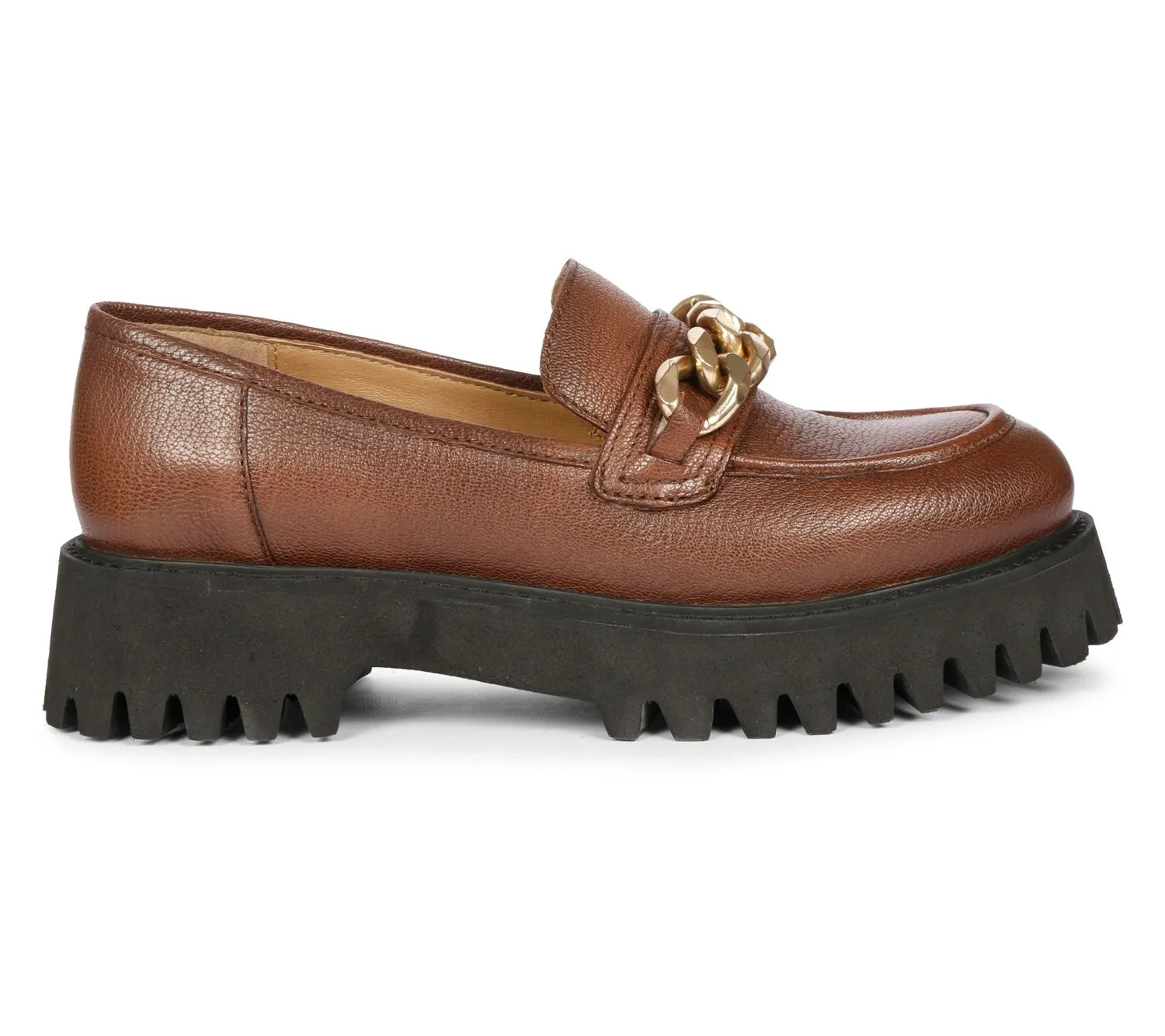 Platform Leather Moccasins