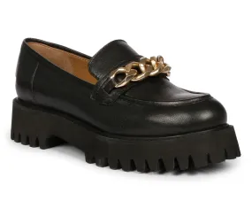 Platform Leather Moccasins