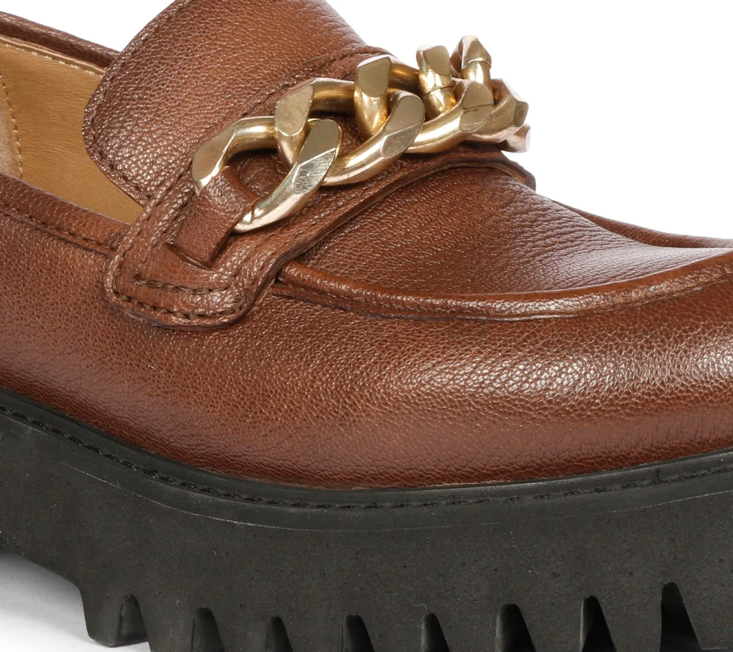 Platform Leather Moccasins