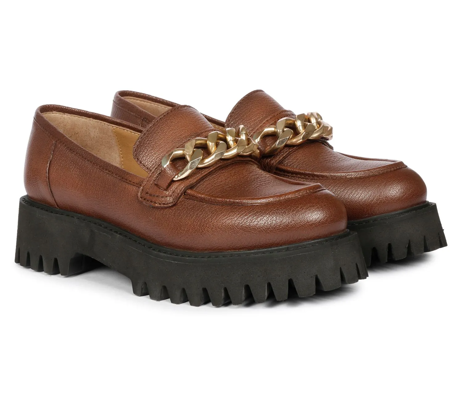 Platform Leather Moccasins