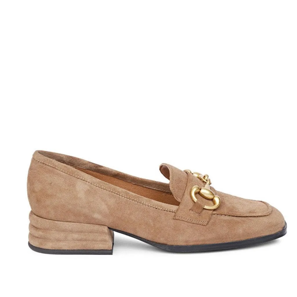 Saint Jenny Taupe Suede Leather Handcrafted Moccasins