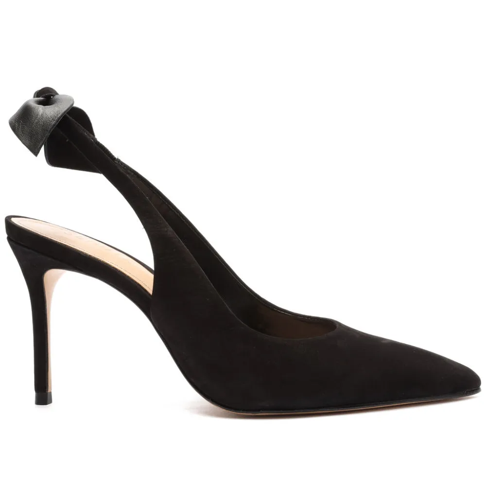 Schutz Scarpin Slingback Heels With Black Suede Details