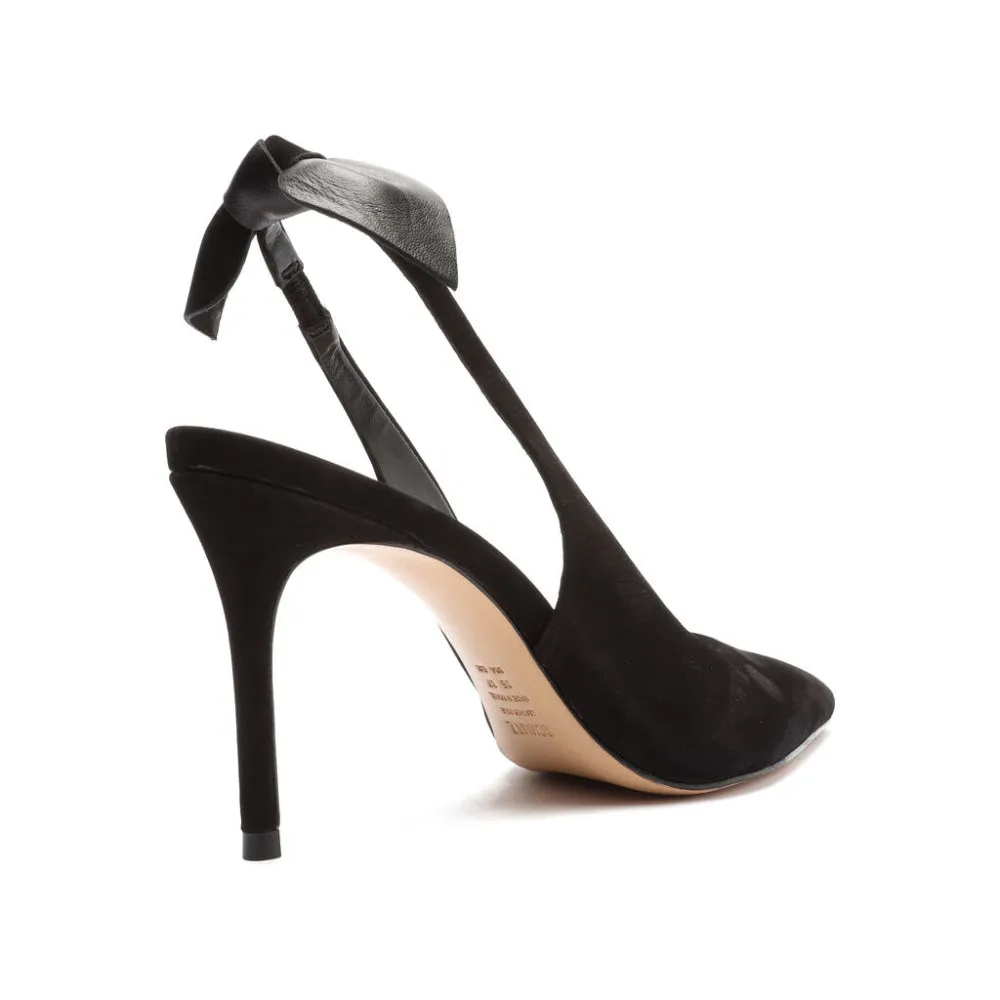 Schutz Scarpin Slingback Heels With Black Suede Details